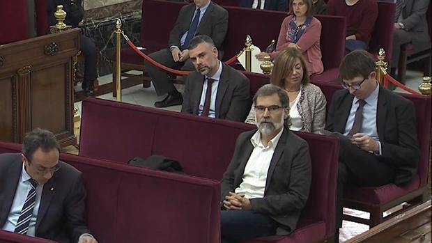 El presidente de la asociación independentista Òmnium Cultural, Jordi Cuixart durante el juicio del «procés»