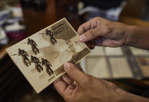 Postal del bando republicano, de la época de la Guerra Civil