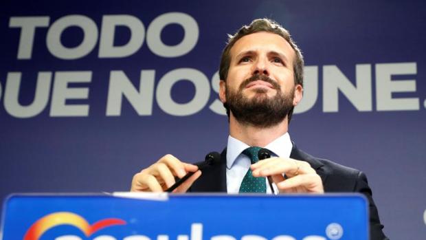 El presidente del PP, Pablo Casado