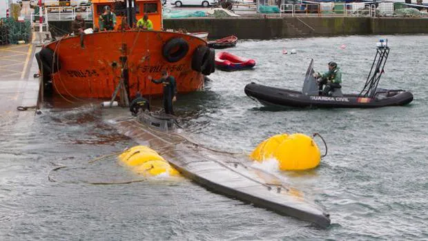 El narcosubmarino interceptado en Galicia