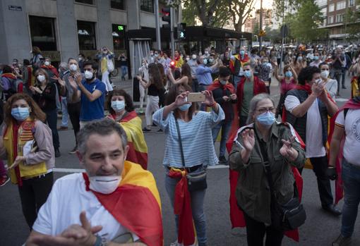 La manifestación, en el Paseo de la Castellana