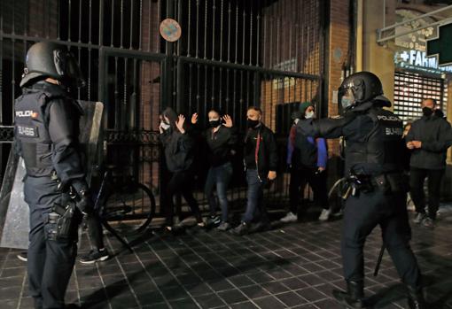 Image of the police intervention this Thursday in Valencia
