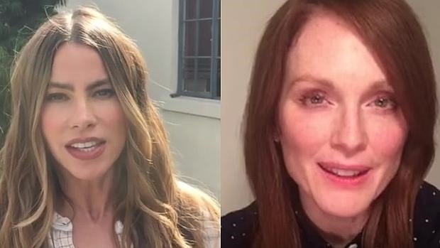 Sofía Vergara y Julian Moore en una captura del vídeo contra la lucha