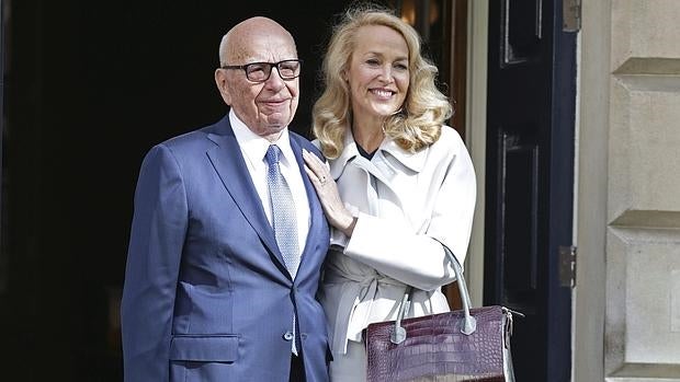 Rupert Murdoch y Jerry Hall