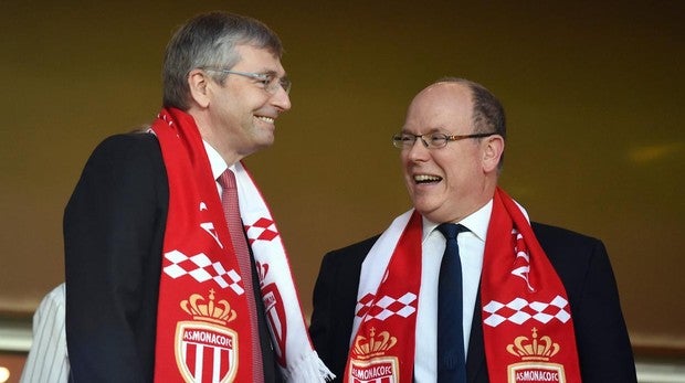 Dmitri Rybolovlev, dueño del AS de Mónaco, junto al Príncipe Alberto II