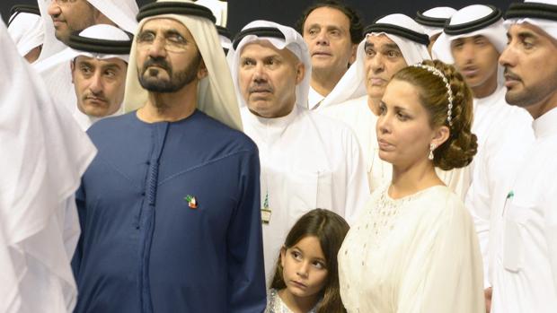 Mohamed bin Rashid y Haya de Jordania