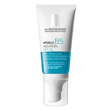Hyalu B5 Aquagel SPF 30 from La Roche-Posay (€ 41.11), with hyaluronic acid, vitamins B5 and E and La Roche-Posay thermal spring water, as well as UVA and UVB filters.