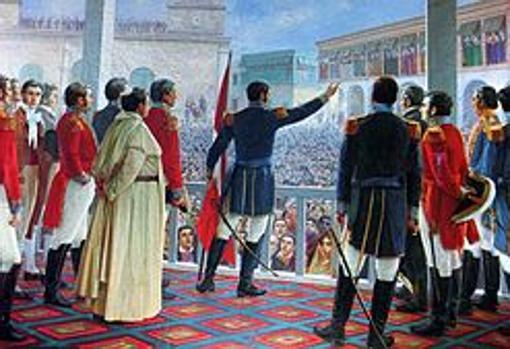 Proclamación de la Independencia del Perú. Óleo de Juan Lepiani.