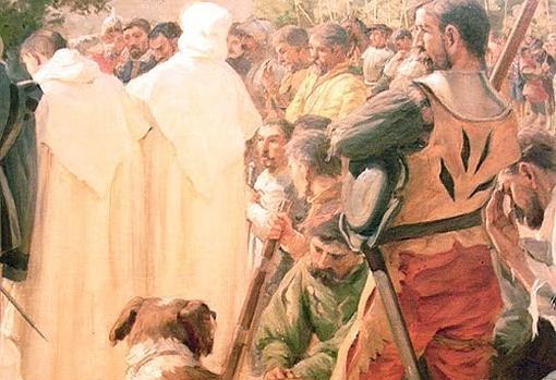 Un conquistador, junto a su can