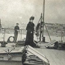 María Fiódorovna a bordo del acorazado británico HMS Marlborough