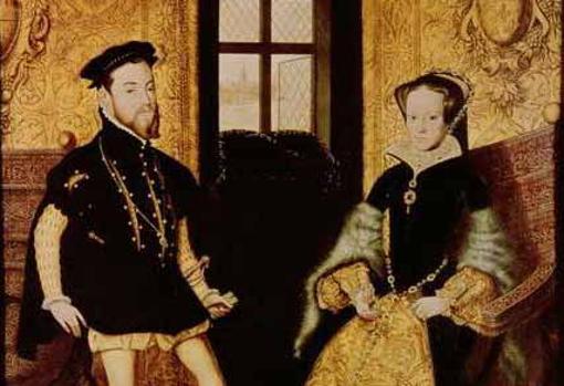 María y su esposo Felipe. Cuadro por Hans Eworth