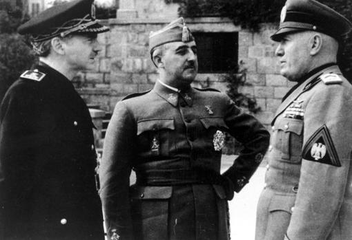 Benito Mussolini Francisco Franco Bahamonde y Ramón Serrano Suñer