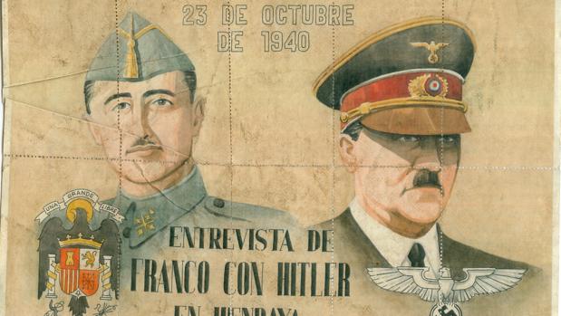 Reverso de una colección de vales (probablemente una falsificación reciente) que muestra a los dos dictadores.