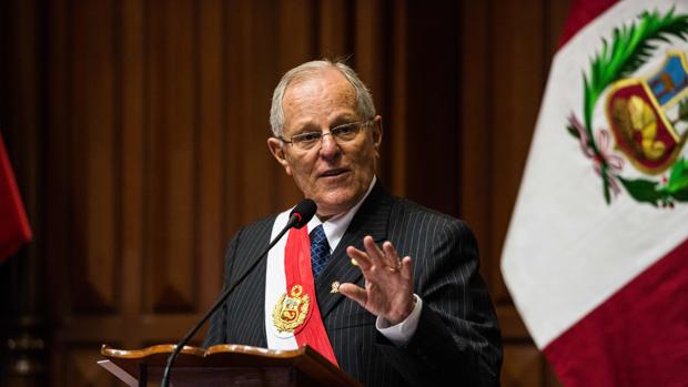 El presidente Pedro Pablo Kuczynski, durante un discurso en el congreso