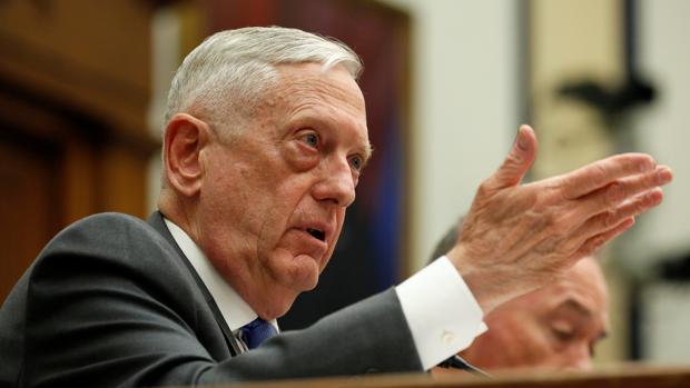 El secretrio de Defensa, Jim Mattis, durante su comparecencia Comité de Servicios Armados de la Cámara