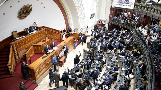 Foto de la Asamblea Nacional de Venezuela ayer durante la sesión