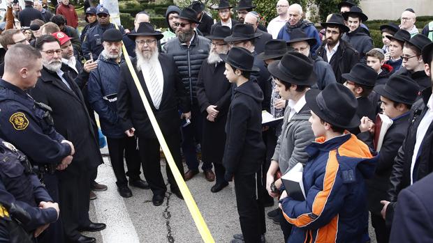 Protesta de judíos ultraortodoxos en Pensilvania en octubre de 2016