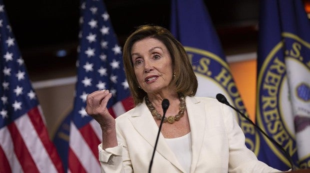 Nancy Pelosi, durante una rueda de prensa en el Capitolio