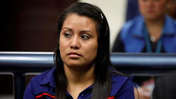 Evelyn Hernández, durante el juicio