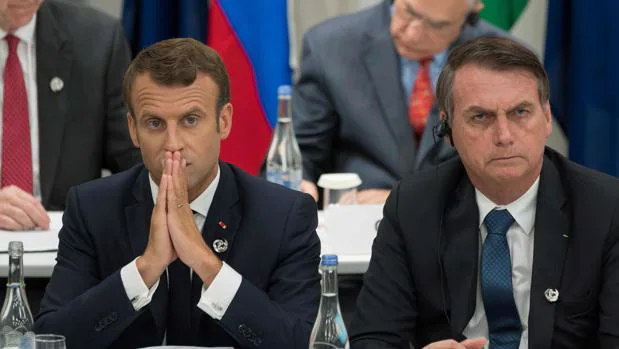 Emmanuel Macron y Jair Bolsonaro, durante la pasada cumbre del G-20 en Osaka