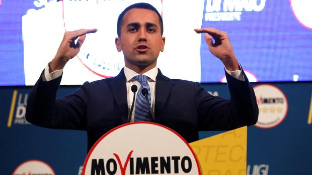 El líder del Movimiento 5 Estrellas, Luigi di Maio, durante un mitin en 2018