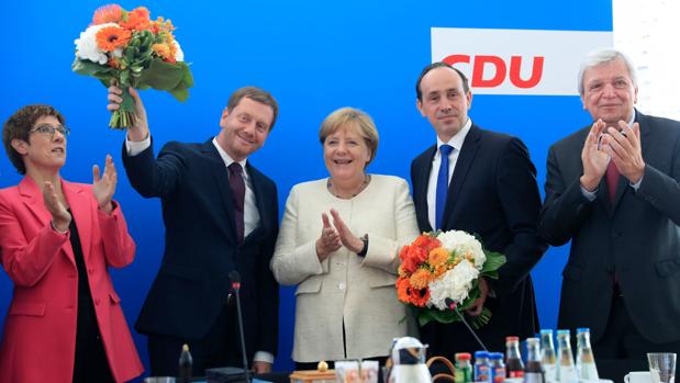 Reunión de celebración de los líderes de la CDU en Berlín tras conocer los resultados