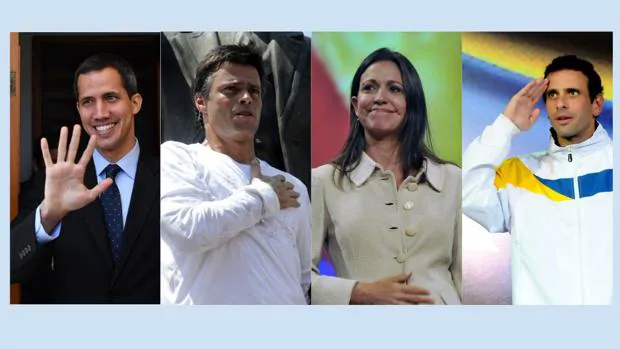 Juan Guaidó, Leopoldo López, María Corina Machado y Henrique Capriles