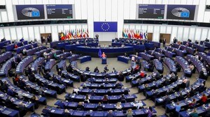 La presidenta de la Comisión Europea, Ursula von der Leyen, pronuncia un discurso en Estrasburgo