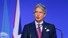 El presidente de Ecuador, Guillermo Lasso durante la COP26, en Glasgow