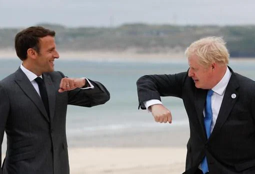Macron and Johnson, last summer during the G-7 summit in Cornwall