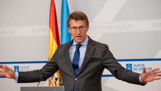 Alberto Núñez Feijóo durante una rueda de prensa