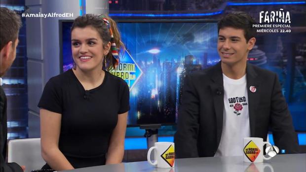 Amaia y Alfred en un momento de su entrevista con Pablo Motos en El Hormiguero