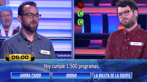 En los 1.500 programas de «Ahora caigo» el concursante dijo que era el de «Boom»