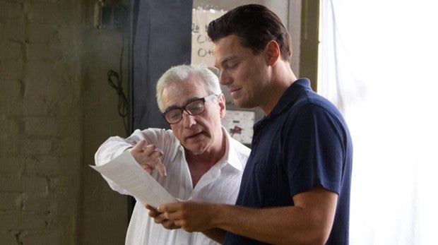 Martin Scorsese y Leonardo DiCaprio, en el rodaje de «El lobo de Wall Street»