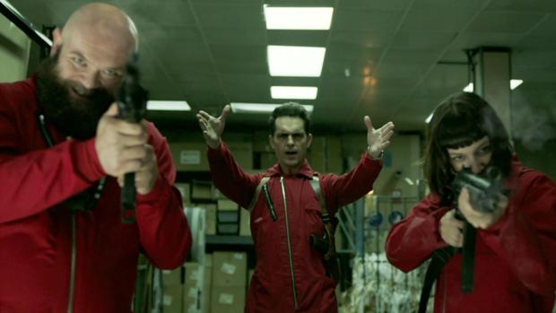 Berlín (en el centro), junto a Helsinki y Tokio en «La casa de papel»