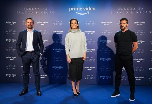 Ricardo Cabornero, María Blanco y Antonio Banderas, en la presentación de este martes de «Escena en blanco y negro»