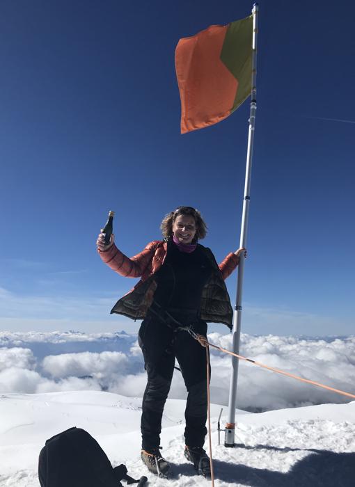 Chadia Chaouch en la cima del Breithorn