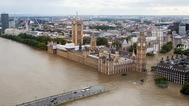 En la imagen, representación de Londres en 2100 con una temperatura global media superior en 4ºC