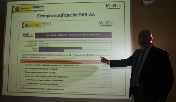 Ejemplo de vigilancia policial del servicio VioGén, con control de cada movimiento del criminal de género procesado