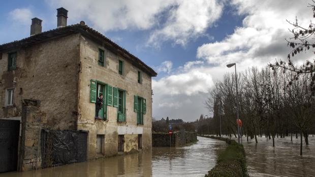 El río Arga, a su paso por Pamplona, ya se desbordó el pasado mes de enero