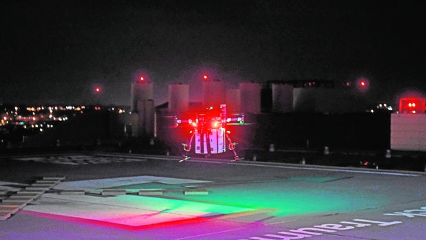 El dron sobre el hospital donde se realizó el trasplante