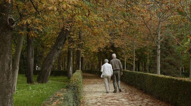 Pareja de ancianos paseando