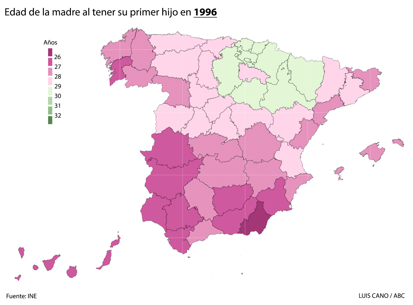Edad a la maternidad por provincias