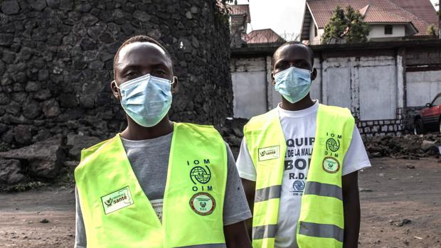Goma cuenta con numerosos puntos de control sanitarios en los que todos los viajeros deben lavarse las manos