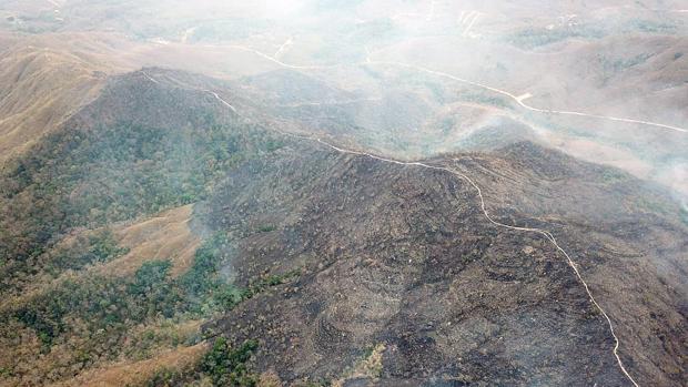 Incendio en la Chapada dos Guimarães, en el estado de Mato Grosso (Brasil)