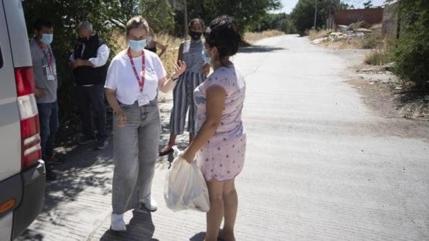 Reparto de comida de la Fundación Madrina