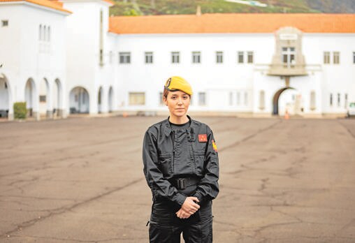 La capitán de la UME, Blanca Bashore Acero