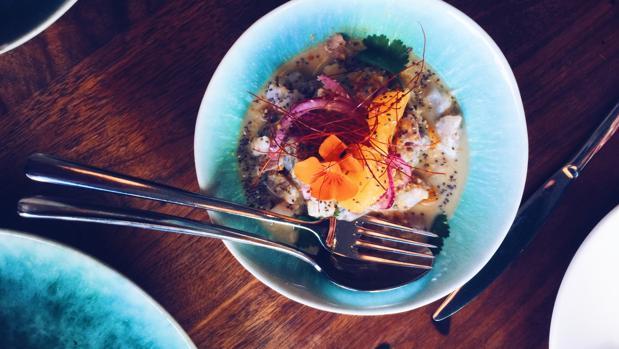 Ceviche de corvina a la naranja