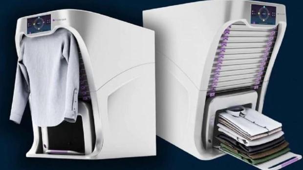 Detalle de una máquina que plancha presentada en el CES 2019