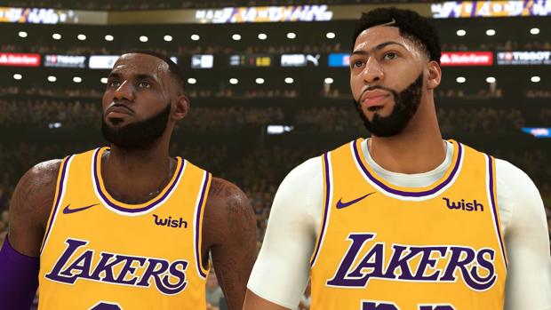 Lebron James y Anthony Davis en el juego